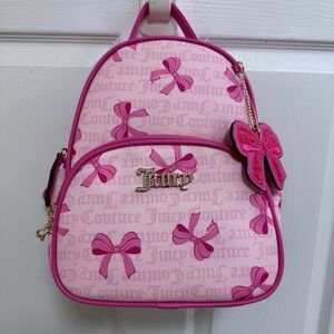NWT Juicy Couture Simply Sweet Backpack in Light Pink Bow Design & Charm